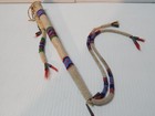 C 1870-90s Plains Beaded Lakota Indian Awl Case W  Red Horsehair Tin Cones