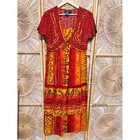 Boho Tiered Maxi Dress In Red   Mustard