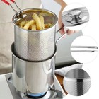  Mini Fryer Stainless Steel Pot Large Deep With Basket Dad Tall Frying