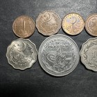 Pakistan Coin Lot Of 9 Different Paisa Pice Rupee Moon Stars World Foreign