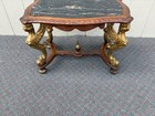 67619 Elegant Figural Carved Coffee Table With Marble Top Winged Angels