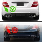 For Mercedes W204 C250 C300 C350 C63 Amg 2012-14 Gloss Black Abs Rear Diffuser