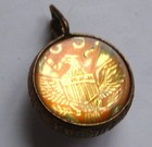 Girl Scout 1939 Crystal Ball Photo Locket Bracelet Gilt Jewelry Christmas Gift