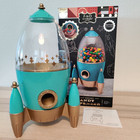 Fao Schwarz Sweet Rocket Candy Dispenser Motion Activated Rare Teal Retro 14 5 