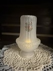  Vintage Glass Clear Frosted Courting Fairy Lamp Tea Light Candle Holder Flowers