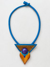 Spanish Studio Art Ceramic Necklace Earrings Set Geometric Signed Tr