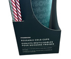 Starbucks Holiday Color Changing Reusable Cold Cups 24 Oz Set Of 5 With Straws