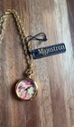 Vintage Majestron Goldtone Watch Necklace Pendant With Chain In Original Box