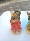 5 Angel Girls Winged Ceramic Statue Vintage