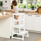 New-kids Kitchen Step Stool With Safety Rail wooden Toddler Standing Tower For K