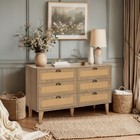 Rattan Storage Cabinet Buffet Sideboard Decorative Cabinet Accent Cabinet Drawer