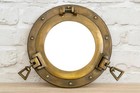 Authentic 9  Vintage Brass Porthole Glass  Nautical Maritime Wall Decor