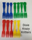 Mixed Lot Of 12 Dixie Krazy Kritter Forks   11 Hefty Zoo Pals Kid s Cutlery