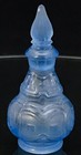 Antique Art Nouveau French Opalescent Frosted Icy Blue Glass Perfume Bottle