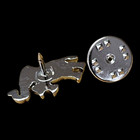 Vintage Brooch - 1980 s Silver-plated Small Elephant Lapel Pin- Made In Uk