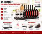 Expandable Pan   Lid Organizer Rack Adjustable Kitchen Cabinet Storage Holder