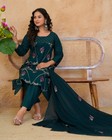 Women s Embroidered Cotton Suit Set With Dupatta   Floral Salwar Kameez