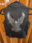 Harley Davidson Black Vest With Eagle And Bling Size M
