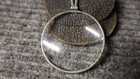 Vintage Antique Folding Pocket Magnifying Glass With Leather Pouch Amoptiscope