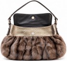 Authentic Rare Vintage Fendi Mink   Python Mamma Y2k Baguette 