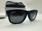 Ray-ban Justin Rb4165 622 2v Polarized Sunglasses Matte Black Blue Lens 54mm New