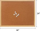 24 x 36  Oak Wood Finish Framed Cork Bulletin Board For Wall