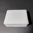 Vtg Westmoreland Glass English Hobnail White Milk Glass Cigarette Trinket Box