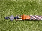 Peter Millar Mens Crown Braided Golf Belt Ngla Logo Navy red white Medium New