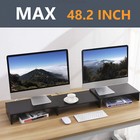 3 Wood Dual Monitor Stand Risers With Length And Angle Adjustable