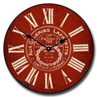 Vintage Galeries Red Clock  Large Wall Clock  Ultra Quiet  8 Sizes Life Warranty