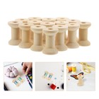  100 Pcs Wooden Spool Spindles For Crafts Home Weaving Bobbins Empty Spools