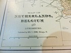 Netherlands Belgium Luxemburg Antique Color Map 1903 Cram s 14    X 22 