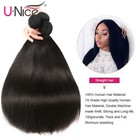 Unice Brazilian Straight Human Hair Extensions 4 Bundles Weave With Lace Closure