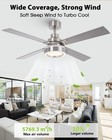 52 Inch Ceiling Fans With Lights And Remote  Modern Ceiling Fans Nickel  3cct   