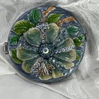 Vintage Mirror Compact Enamel And Stones  A Stunning Compact People Notice     