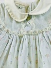 Vtg 60 s Kate Greenaway Frock baby Blue pink Flower Cotton Pleated Dress 3 Mo