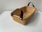 Vintage Rectangular Nantucket Basket W leather Strap Handles
