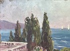 Antique Original Oil Painting  Beautiful Seascape  Yachts  Sunny Day  Signed