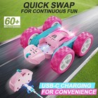 Rc Cars  Pink Remote Control Car For Girls  2 4 Ghz Double Sided Rc Stunt Car