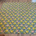Martha Stewart Quilt King Size Yellow Blue Floral Cotton Reversible