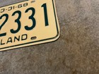 Maryland License Plate 1968 He 2331