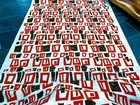 Tiki Bar 1960 s Polynesian Hawaii Geometric Mid Century Barkcloth Vintage Fabric