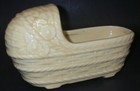 Vintage Pottery Usa Planter Ceramic Crib Bassinet Cradle Yellow Nursery Decor
