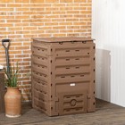 120 Gallon Compost Bin  Large Composter With 80 Vents  Brown