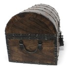 Wooden Treasure Chest With Decorative Rivets And Reinforcing Iron Strips With   