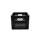 Juggernaut Storage 16qt Heavy-duty Plastic Milk Crate Black With Built-in Handle