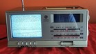 Vintage Ge Portable 5  Black   White Tv Am fm Radio Clock Model 7-7150a Works