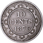 1876 H 10 Cent Newfoundland Canada -  925 Silver Coin - Tough Date