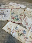 12 Vintage Embroidered Variety Linens  Free Shipping