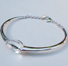 Baccarat Fleurs De Psydelic Bracelet Clear Crystal   Sterling Silver Sz 6 5  New